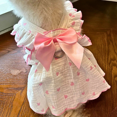Bow Heart Puppy Skirt Cooling Pet Vest