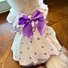 Bow Heart Puppy Skirt Cooling Pet Vest