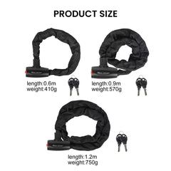 Heavy Duty Anti-Theft Bike Chain Lock with 2 Keys