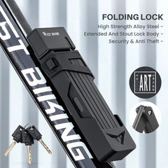 Heavy Duty Foldable Bike Lock with 3 Keys