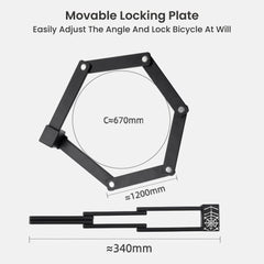 Heavy Duty Foldable Bike Lock with 3 Keys