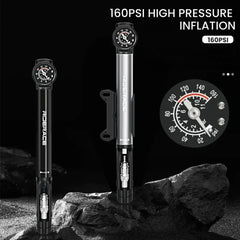 High Pressure Bike Pump with Gauge 160PSI
