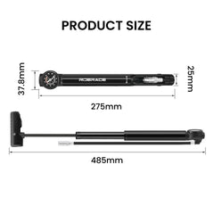 High Pressure Bike Pump with Gauge 160PSI