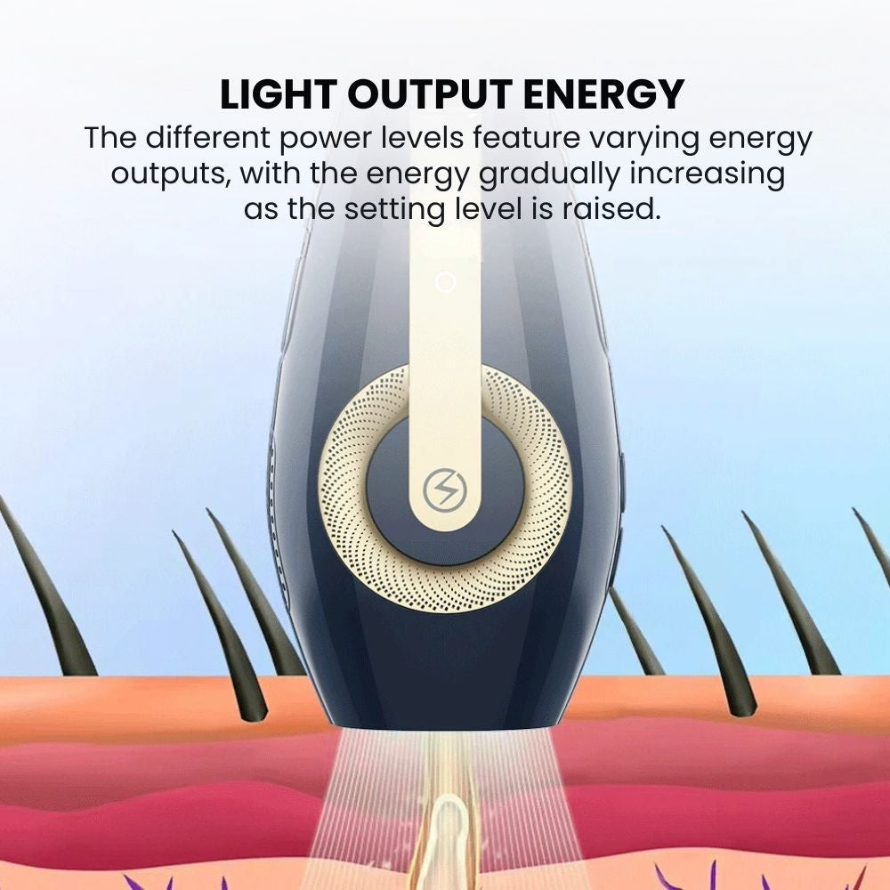 ICE Cool IPL Hair Removal with Intelligent Skin Detection - light output energy