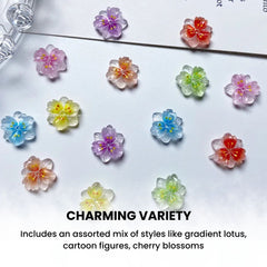 Ice Flower Nail Charms 10pcs – Resin Petal Art Decorations