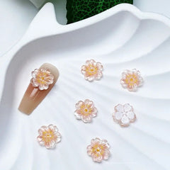 Ice Flower Nail Charms 10pcs – Resin Petal Art Decorations