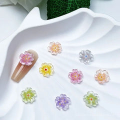 Ice Flower Nail Charms 10pcs – Resin Petal Art Decorations