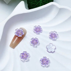 Ice Flower Nail Charms 10pcs – Resin Petal Art Decorations