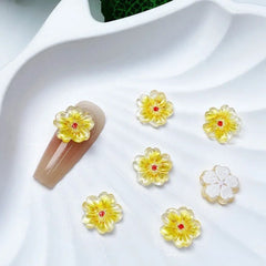 Ice Flower Nail Charms 10pcs – Resin Petal Art Decorations