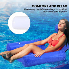 Inflatable Pool Float Chair with Adjustable Backrest