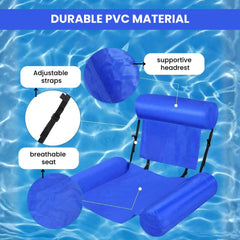 Inflatable Pool Float Chair with Adjustable Backrest