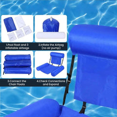 Inflatable Pool Float Chair with Adjustable Backrest