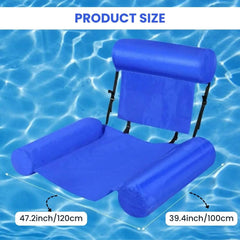 Inflatable Pool Float Chair with Adjustable Backrest
