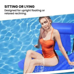 Inflatable Pool Float Chair with Adjustable Backrest