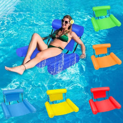 Inflatable Pool Float Chair with Adjustable Backrest