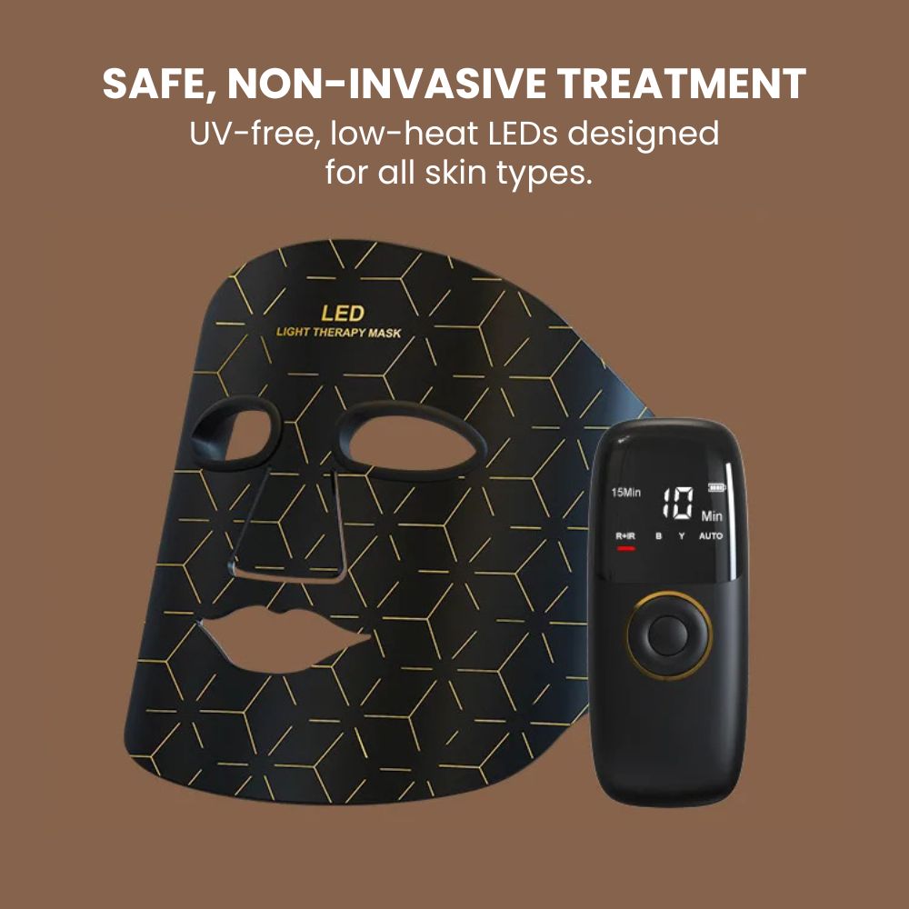 Infrared LED Face & Neck Mask — 170-Lamp NIR Therapy - safe