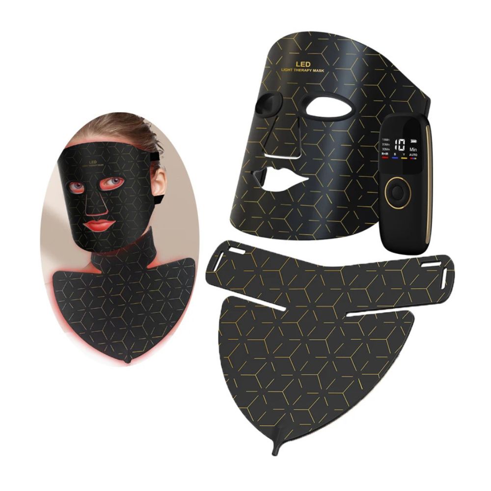Infrared LED Face & Neck Mask — 170-Lamp NIR Therapy - face ad neck