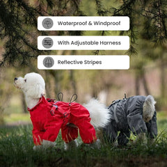 Insulated Waterproof Dog Jumpsuit with Built-in Harness
