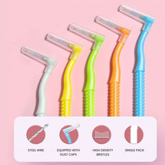 Interdental Brush Set L-Shape for Braces, Teeth & Gum Care