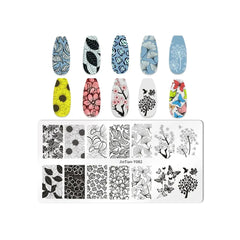Love Heart Leaf Snake Leopard Nail Stamping Plate Design