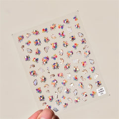Kawaii Lace Nail Decals – 5D Relief DIY Art Stickers