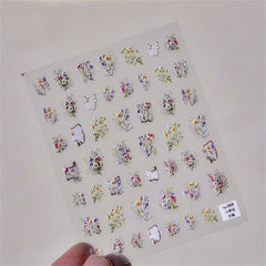 Kawaii Lace Nail Decals – 5D Relief DIY Art Stickers