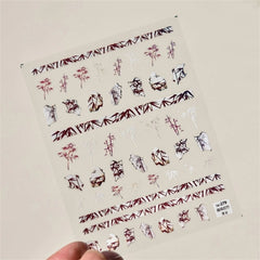Kawaii Lace Nail Decals – 5D Relief DIY Art Stickers