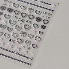 Kawaii Lace Nail Decals – 5D Relief DIY Art Stickers
