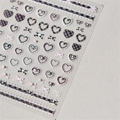 Kawaii Lace Nail Decals – 5D Relief DIY Art Stickers