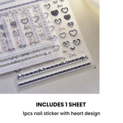 Kawaii Lace Nail Decals – 5D Relief DIY Art Stickers
