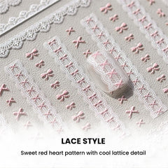 Kawaii Lace Nail Decals – 5D Relief DIY Art Stickers