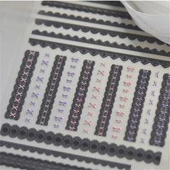 Kawaii Lace Nail Decals – 5D Relief DIY Art Stickers