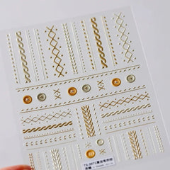 Kawaii Lace Nail Decals – 5D Relief DIY Art Stickers