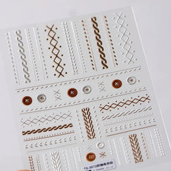 Kawaii Lace Nail Decals – 5D Relief DIY Art Stickers