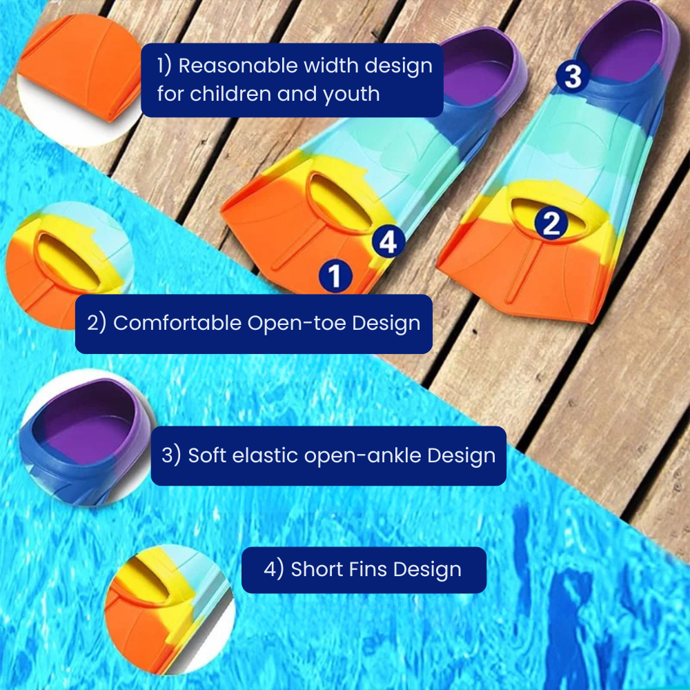 Kids_Adjustable_Soft_Swim_Fins_Open_Heel_Snorkel_Flippers_-_Features