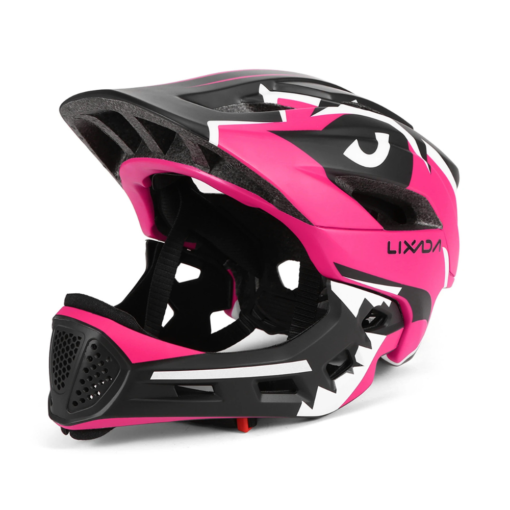 Kids_Full_Face_Bike_Helmet_with_Removable_Chin_Guard_-_Rose_Red