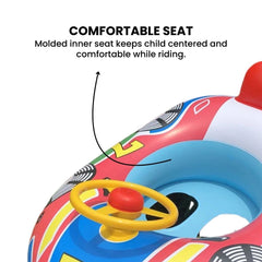 Kids Inflatable Ride-On Boat with Steering Wheel