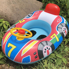 Kids Inflatable Ride-On Boat with Steering Wheel