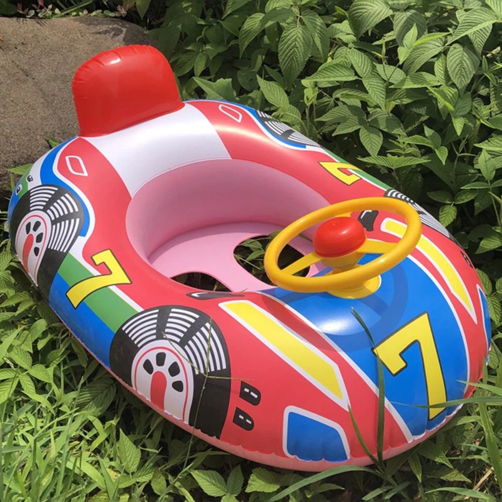Kids Inflatable Ride-On Boat with Steering Wheel