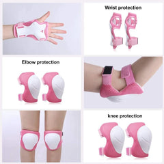 Kids Knee Elbow Wrist Pads Protective Gear Set (3–7Y)