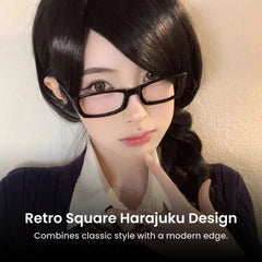 Korean Japanese Square Blue Light Glasses for Women