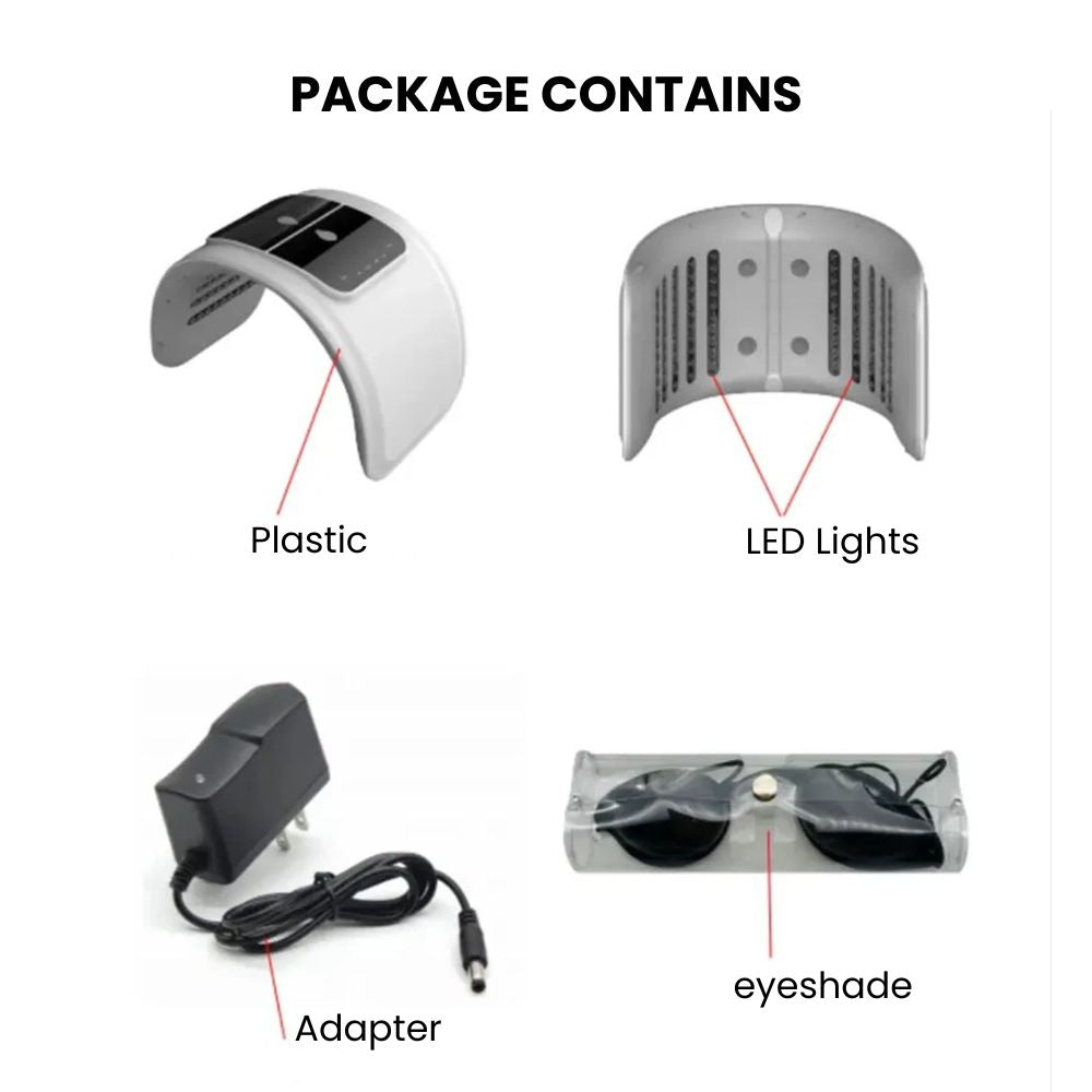 LED 7-Color Photon Facial Mask — Anti-Aging & Acne - package contains
