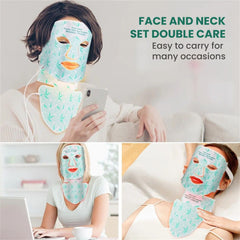 LED Photon Facial Mask + Neck Therapy — 8 - Color & Infrared set double care