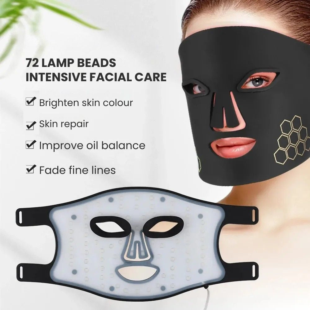 LED Photon Silicone Therapy Mask — Color Face Mask - 72 lamps