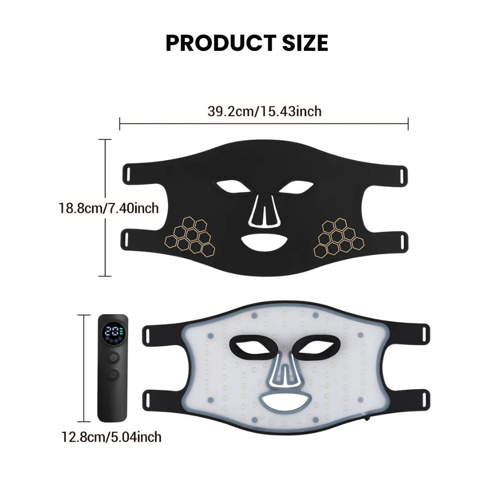LED Photon Silicone Therapy Mask — Color Face Mask - size