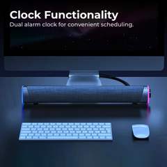 LED Bluetooth Speaker Mirror Clock Heavy Bass