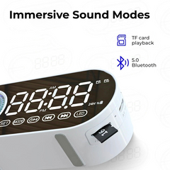 LED Bluetooth Speaker Mirror Clock Heavy Bass