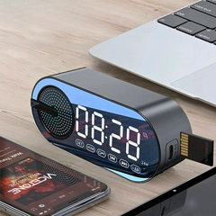 LED Bluetooth Speaker Mirror Clock Heavy Bass