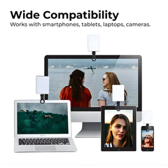 Portable USB-C LED Panel Light — Clip + Tripod, 3 Color Modes