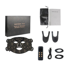 LED Photon Facial Mask + Neck Therapy — 8 - Color & Infrared - white with box